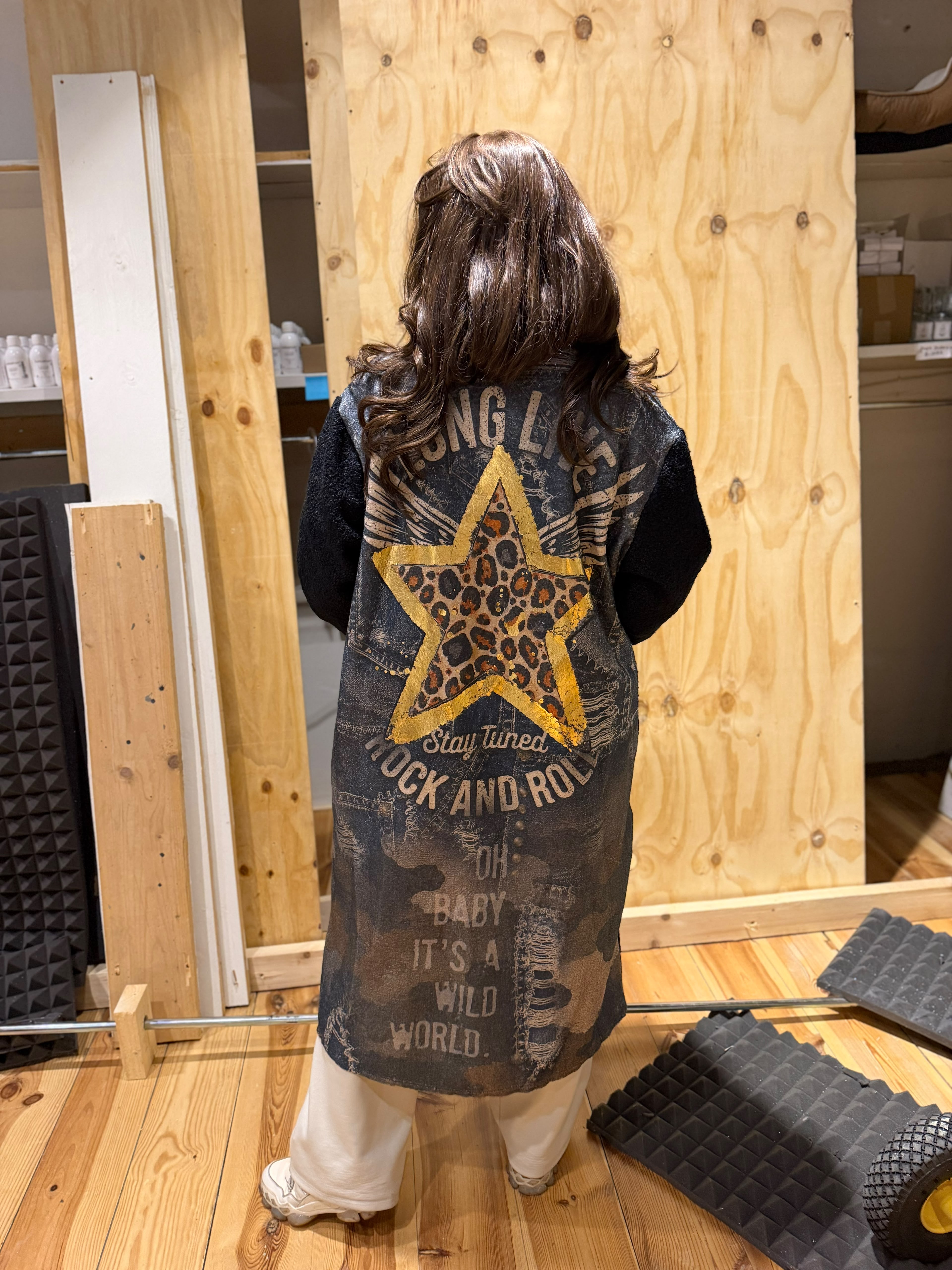 Lange jas “Rock and Roll" zwart