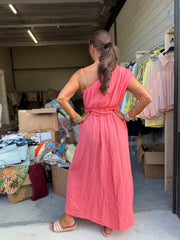 Hydrofiel Jurkje "off shoulder" koraal