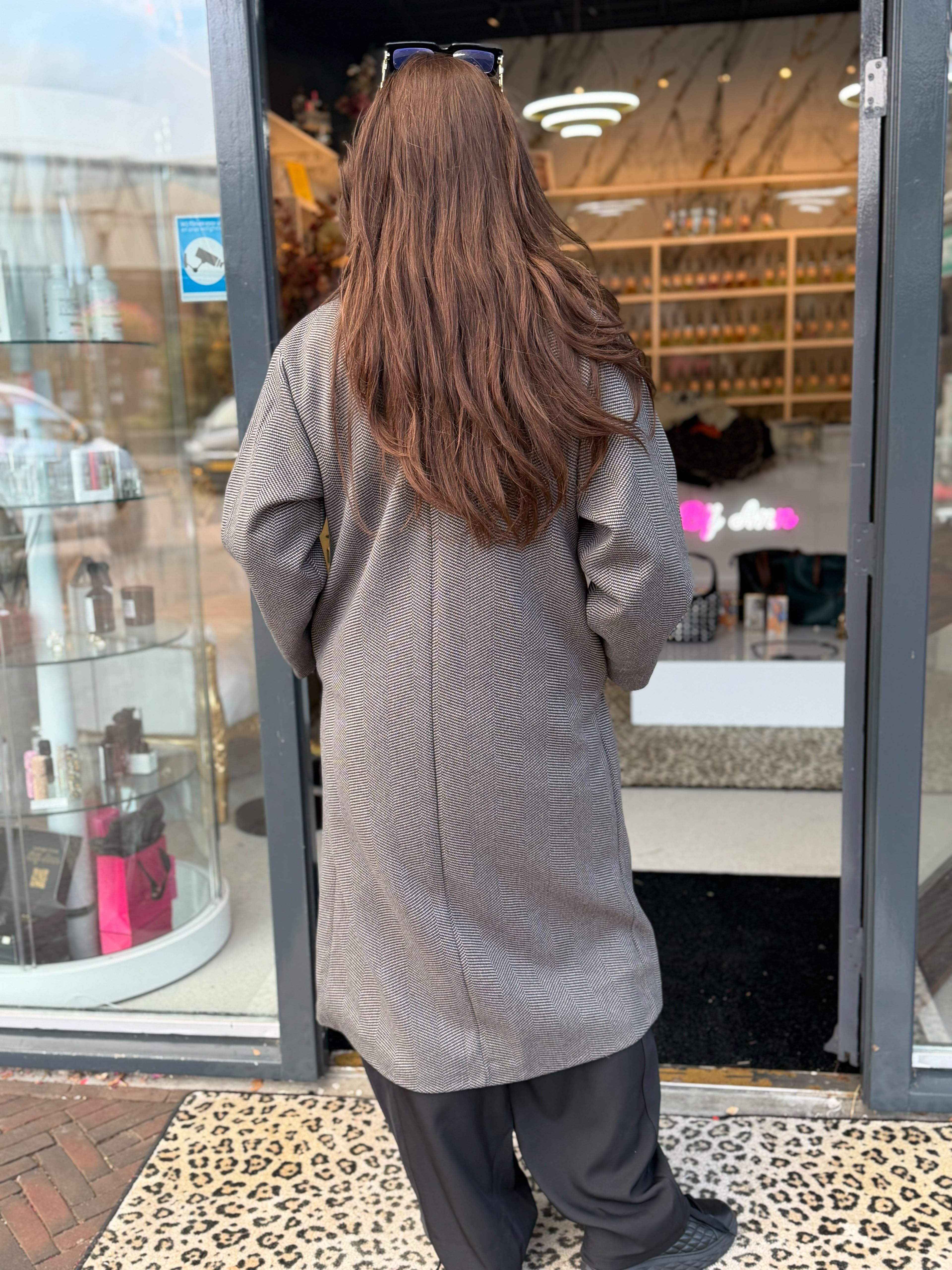 Trenchcoat "vissengraat" zwart
