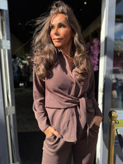 Blouse "Jamie" donkerbruin