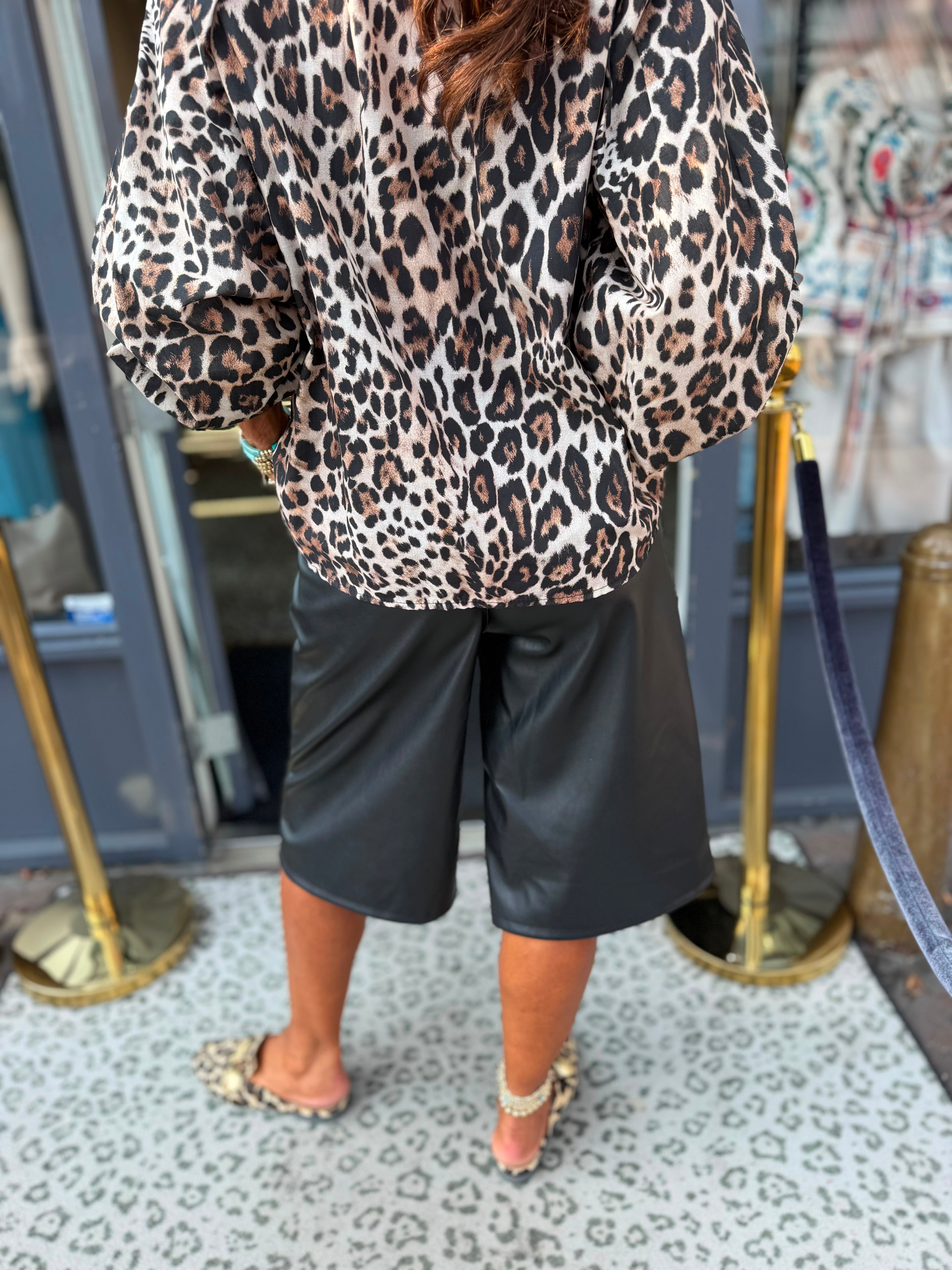 Leatherlook culotte Zwart