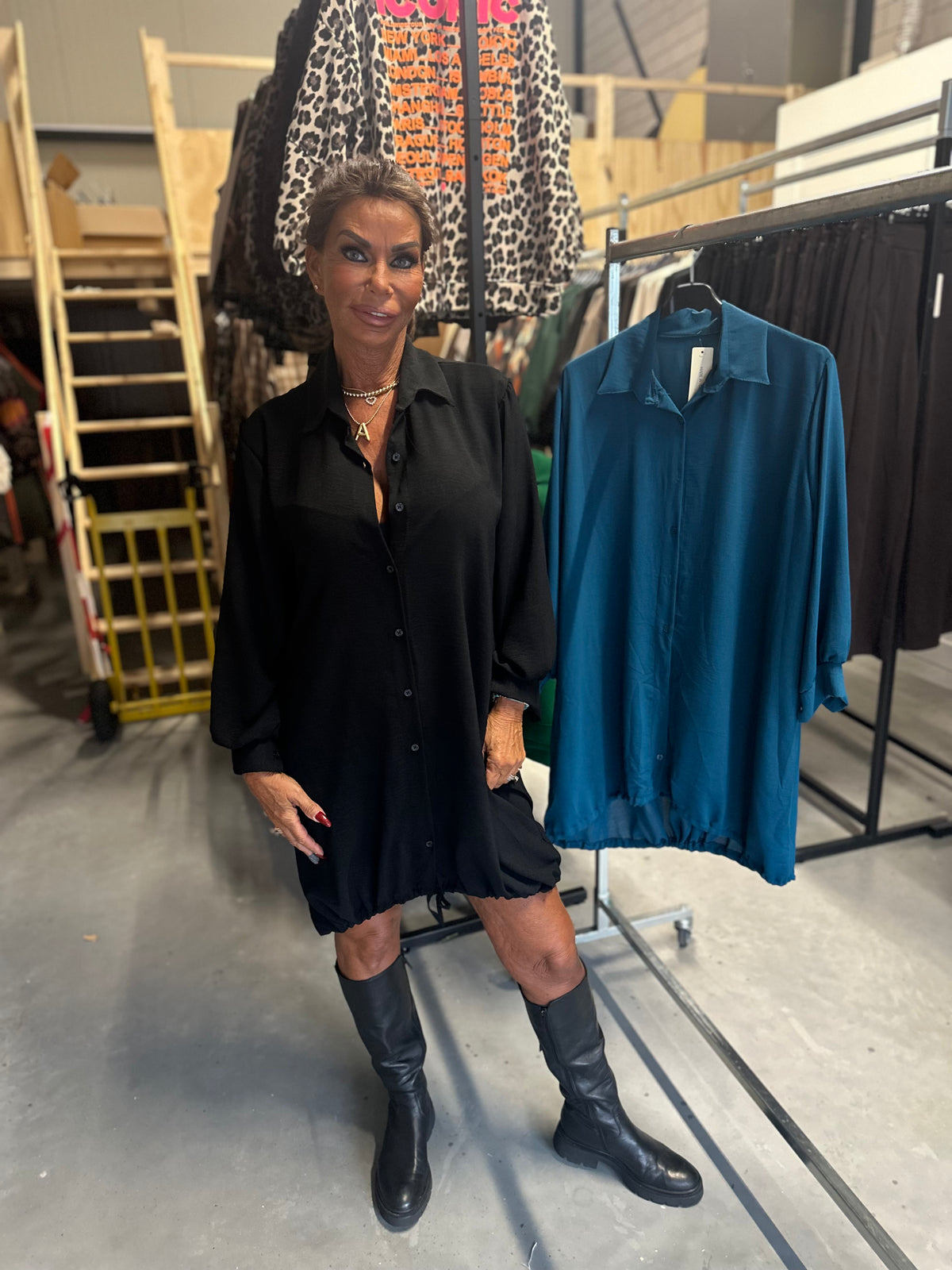 Blouse jurk "Novalee" zwart