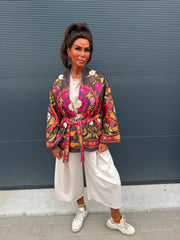 Kimono /jasje "Coby" print Bruin