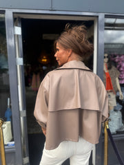 Vegan Leather Jasje "Rizzo" Taupe