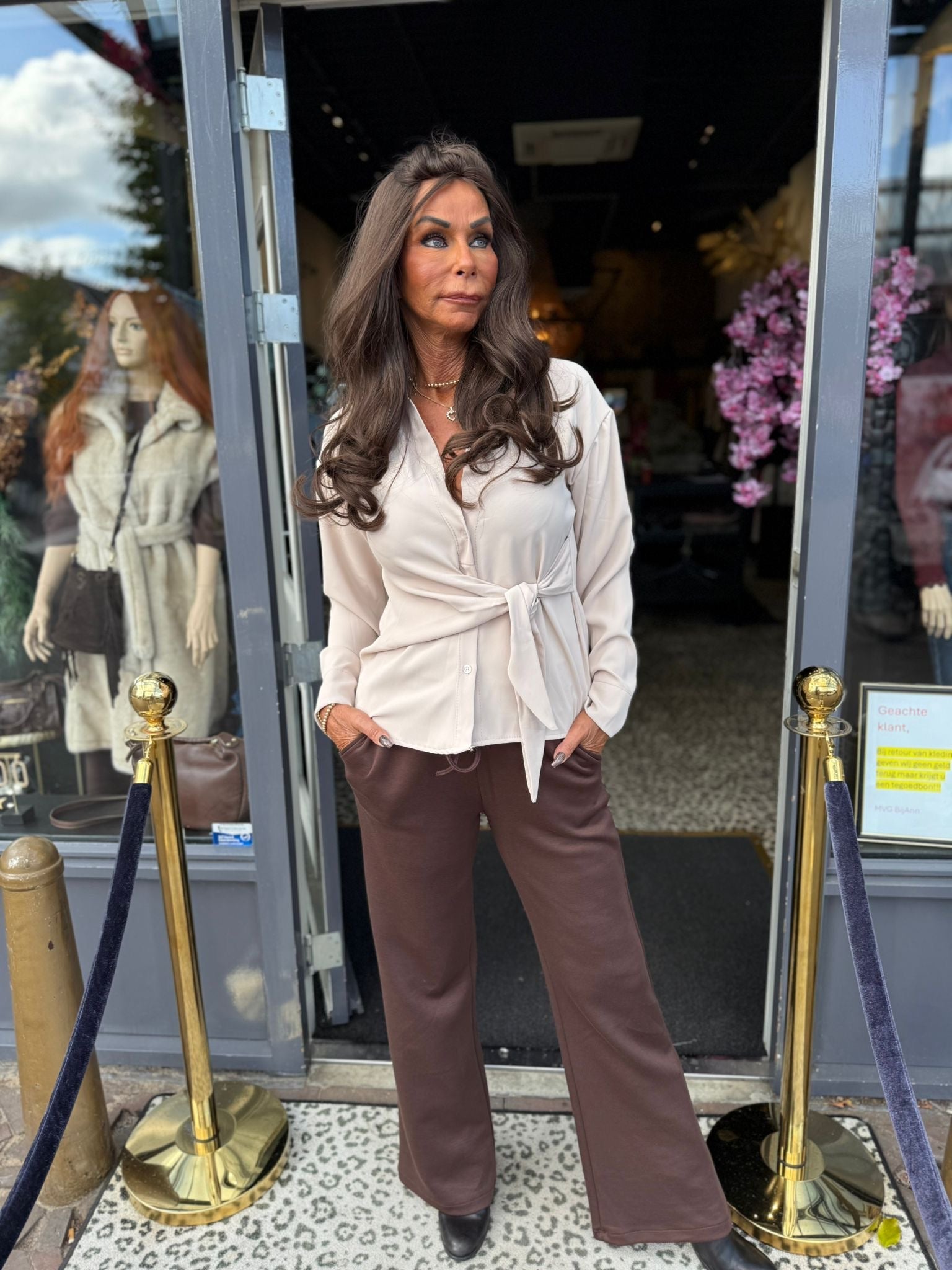 Comfy broek "Lizzy" Donkerbruin