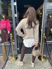 Trui "Teddycol" Taupe
