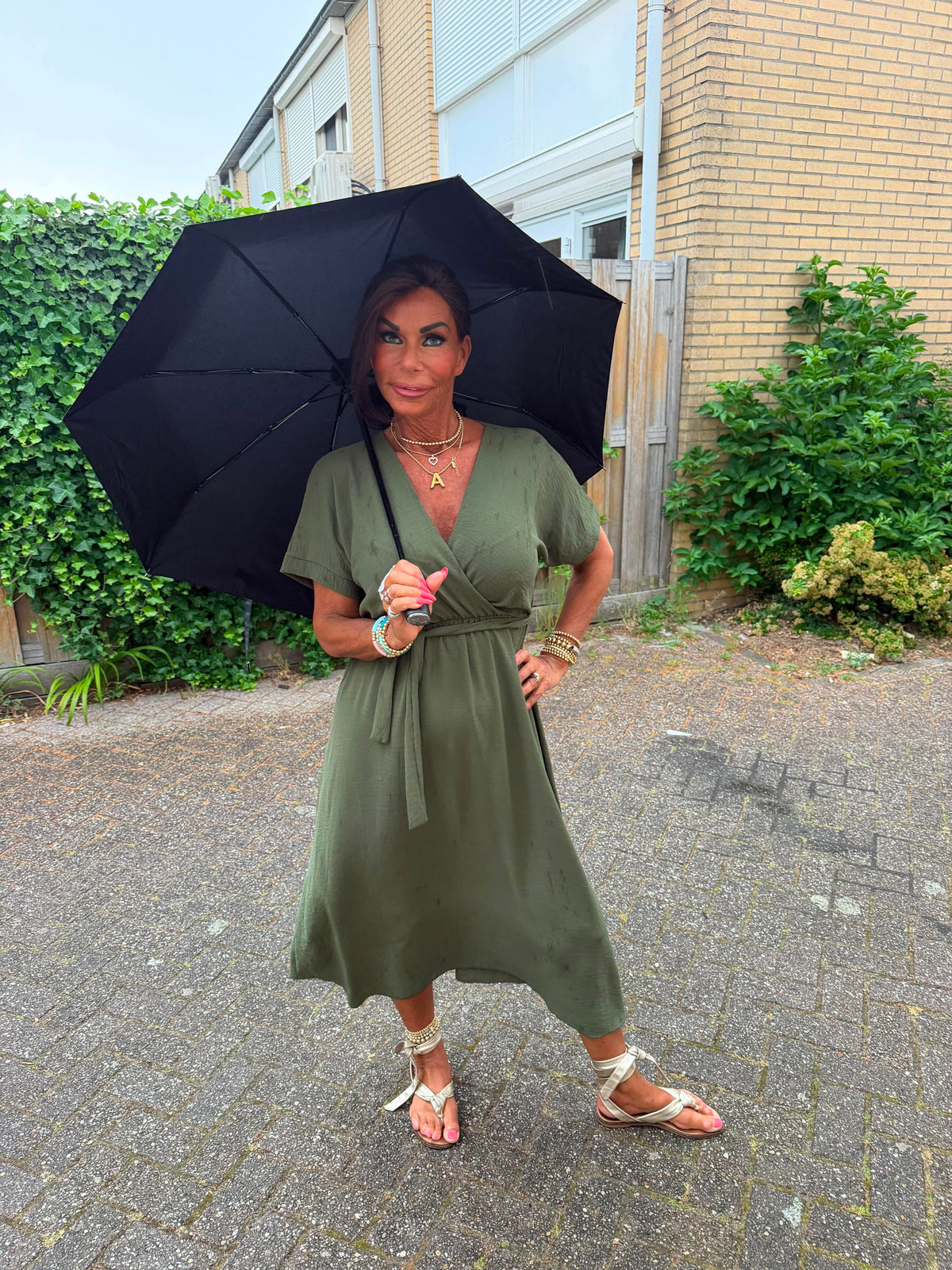 Jurk "Valencia" Legergroen