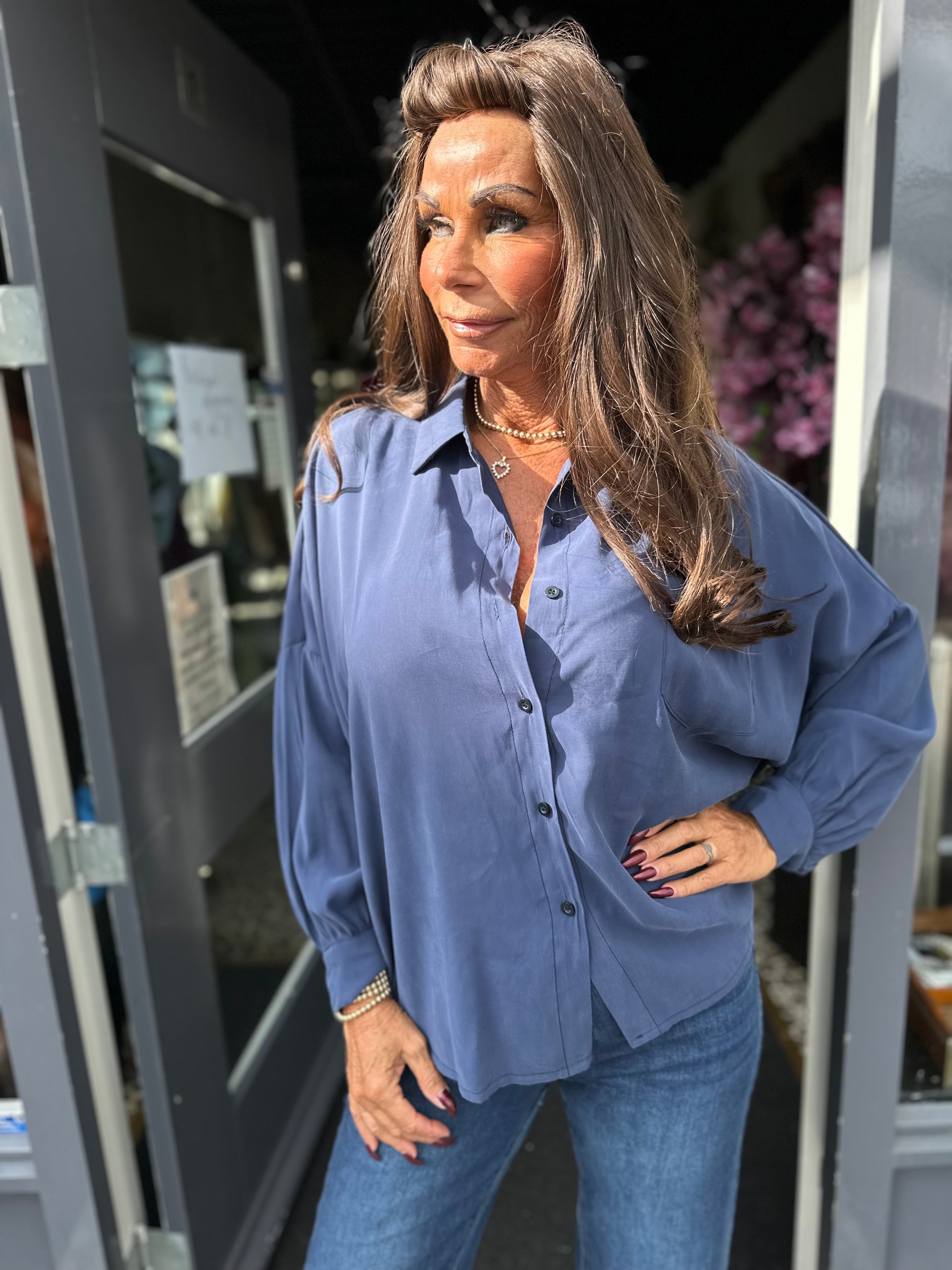 Blouse "Joulie" donkerblauw