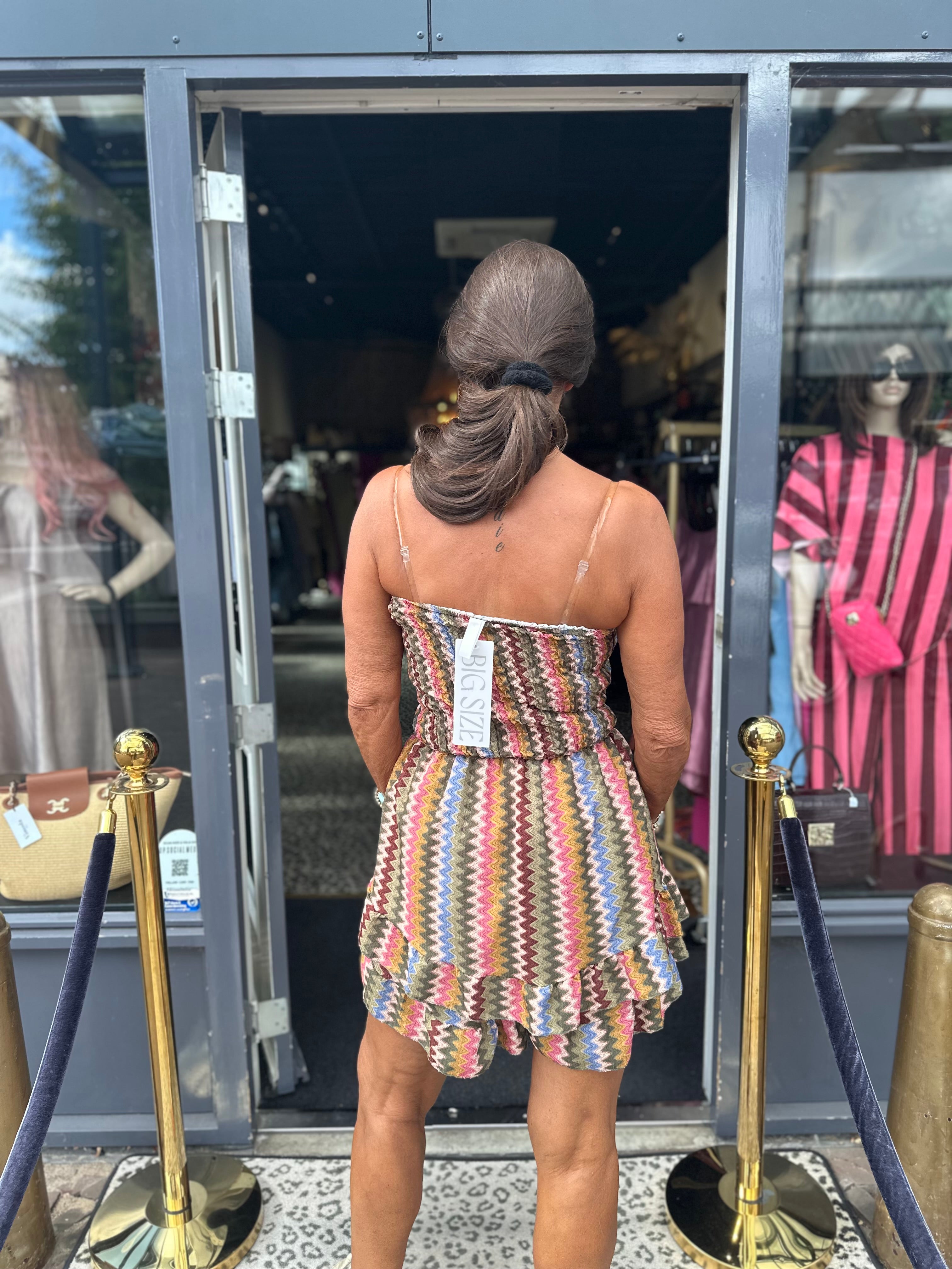 Strapless jumpsuit “Aruba” legergroen