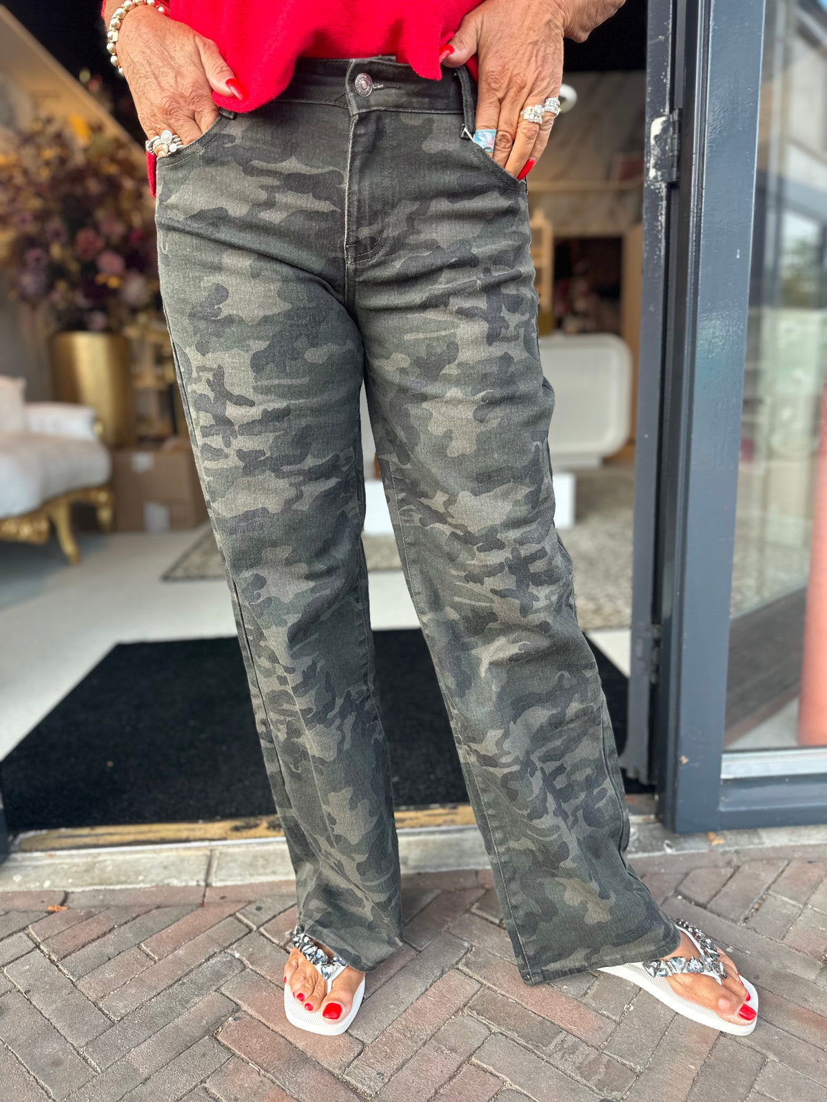Jeans donker camouflage