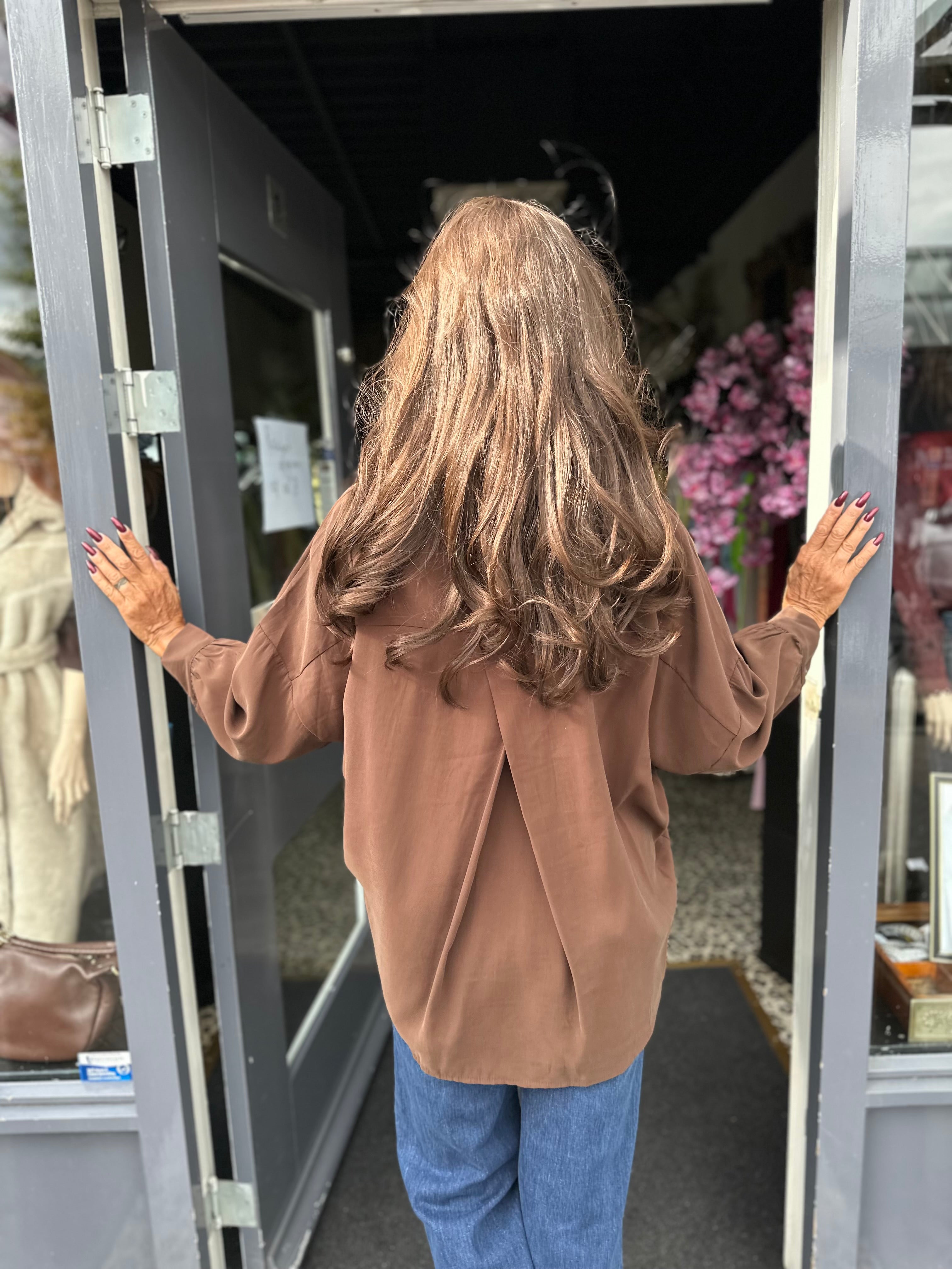 Blouse "Joulie" donkerbruin
