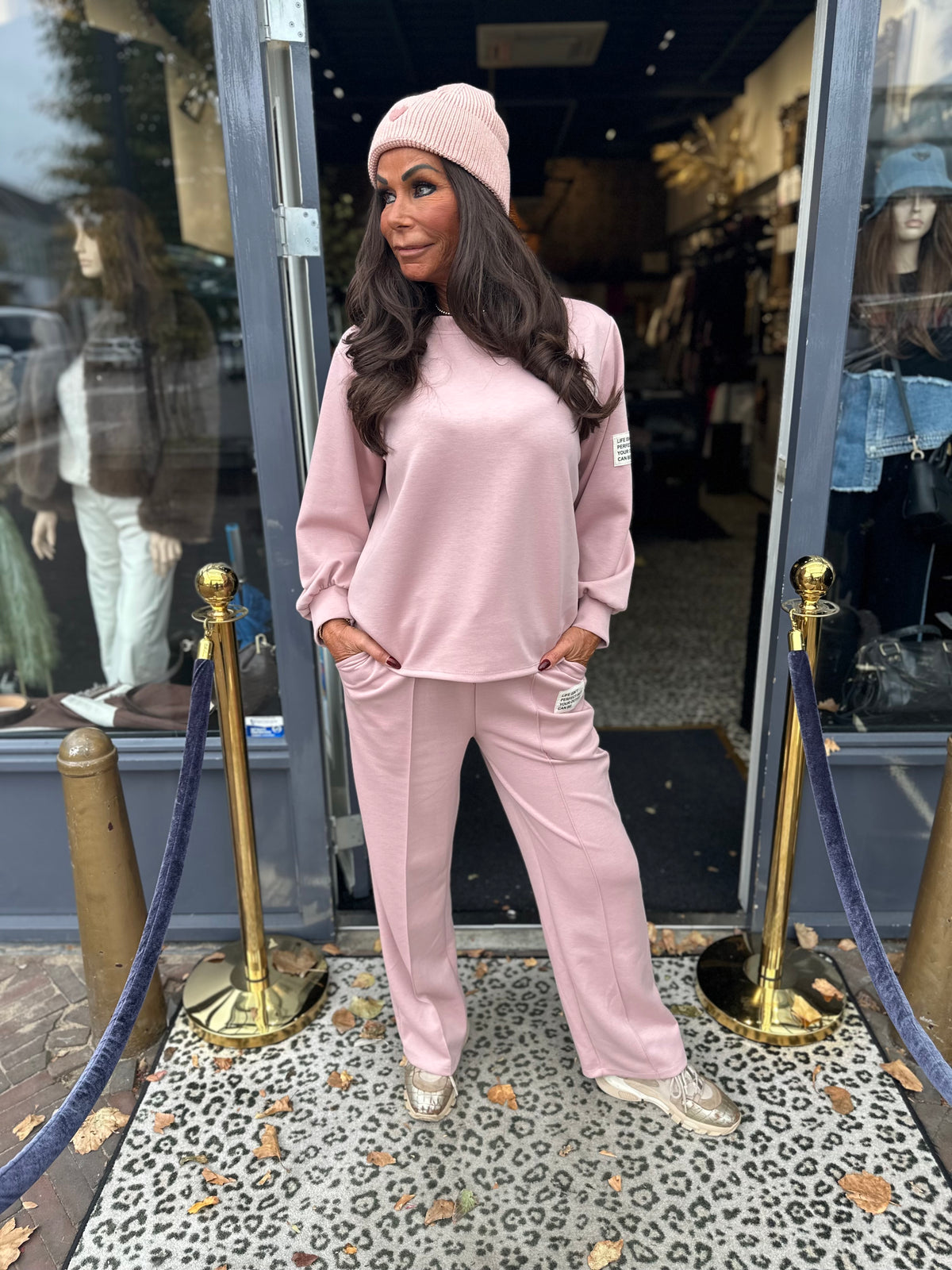 Life isn't perfect set lange mouw "Oud roze"
