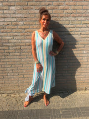 Lurex Jurk "Egyptian" Turqoise Camel