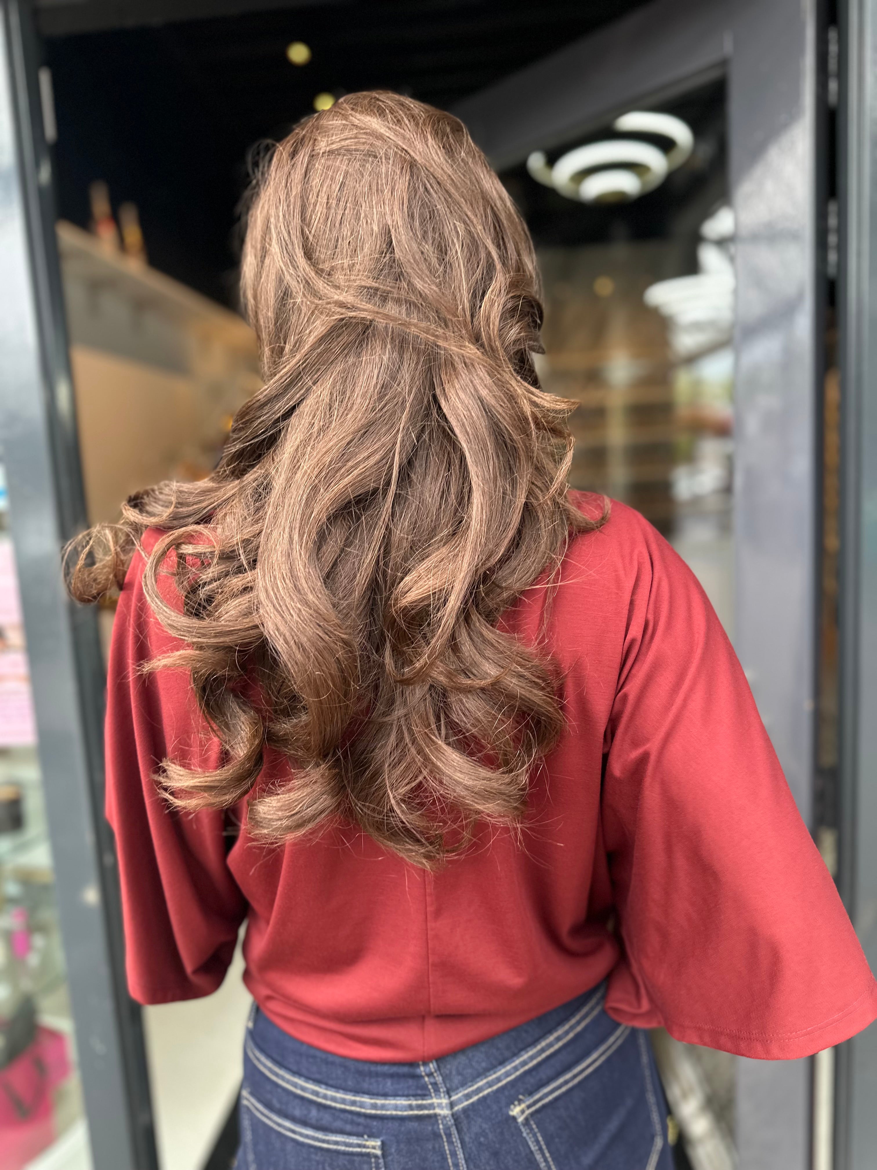 Top "Wide" vleermuismouw steenrood