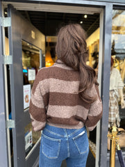 Vest met sjaal gestreept Bruin/Taupe