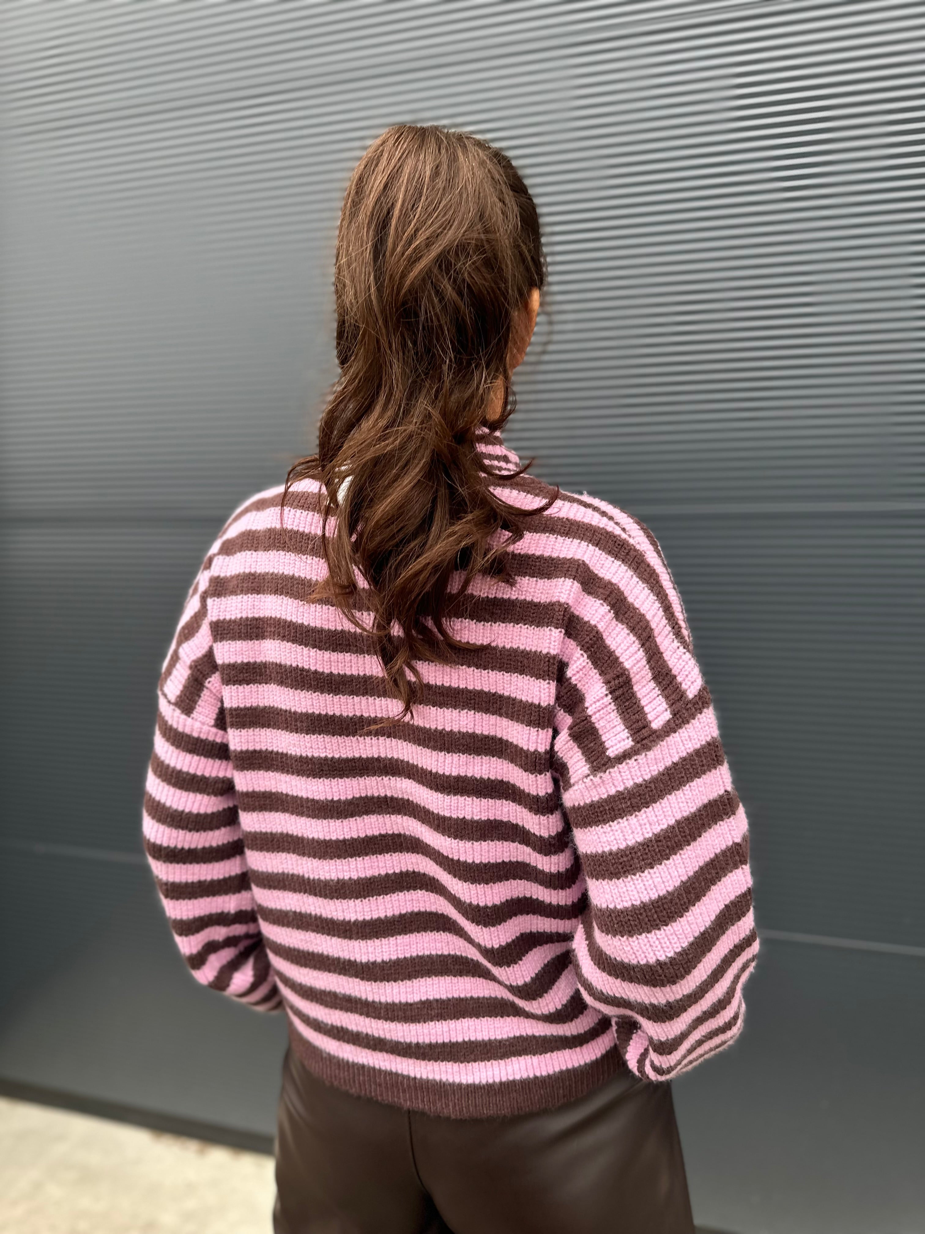 Vest "Stripes" Dubbele rits roze