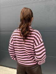 Vest "Stripes" Dubbele rits roze