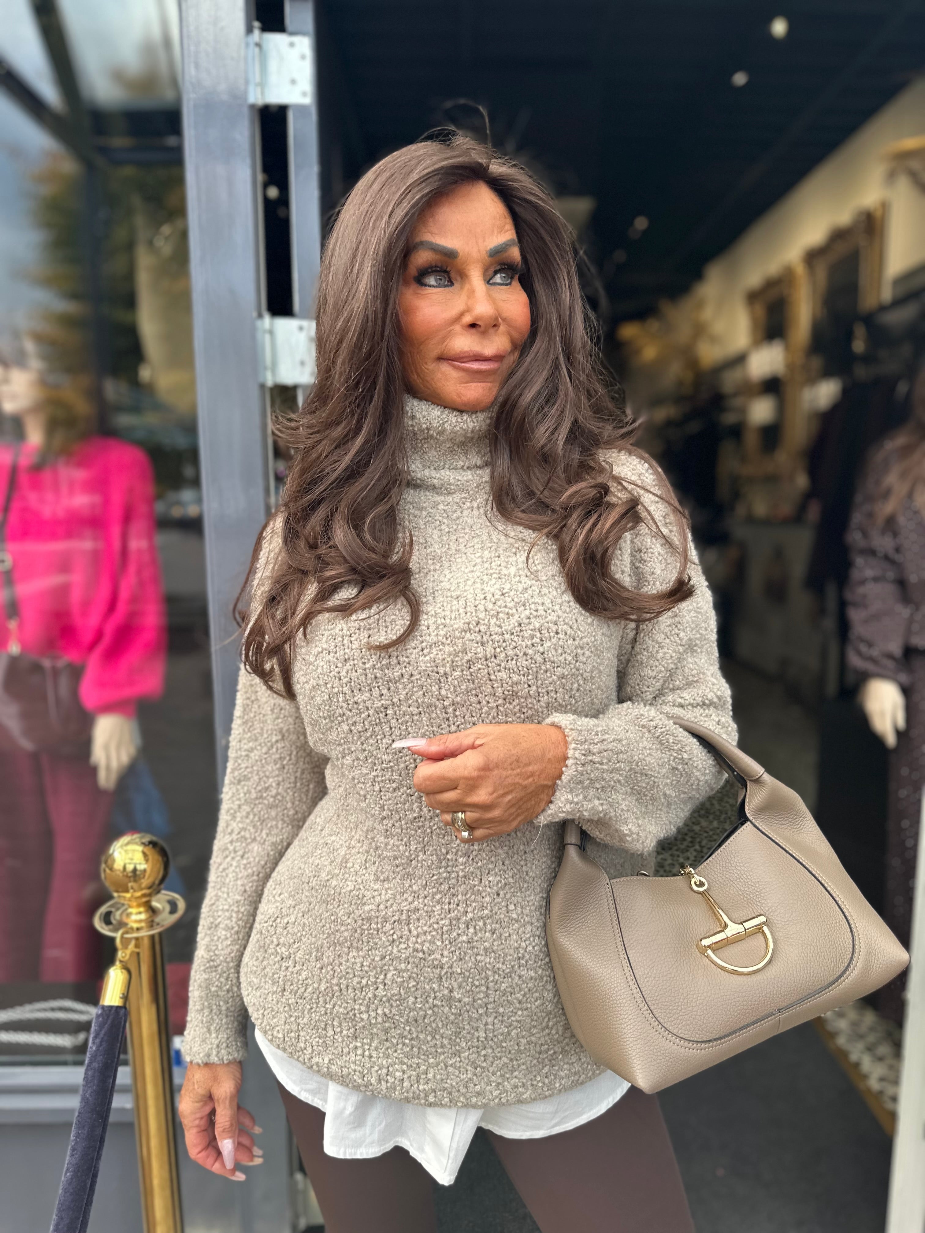 Trui "Teddycol" Taupe