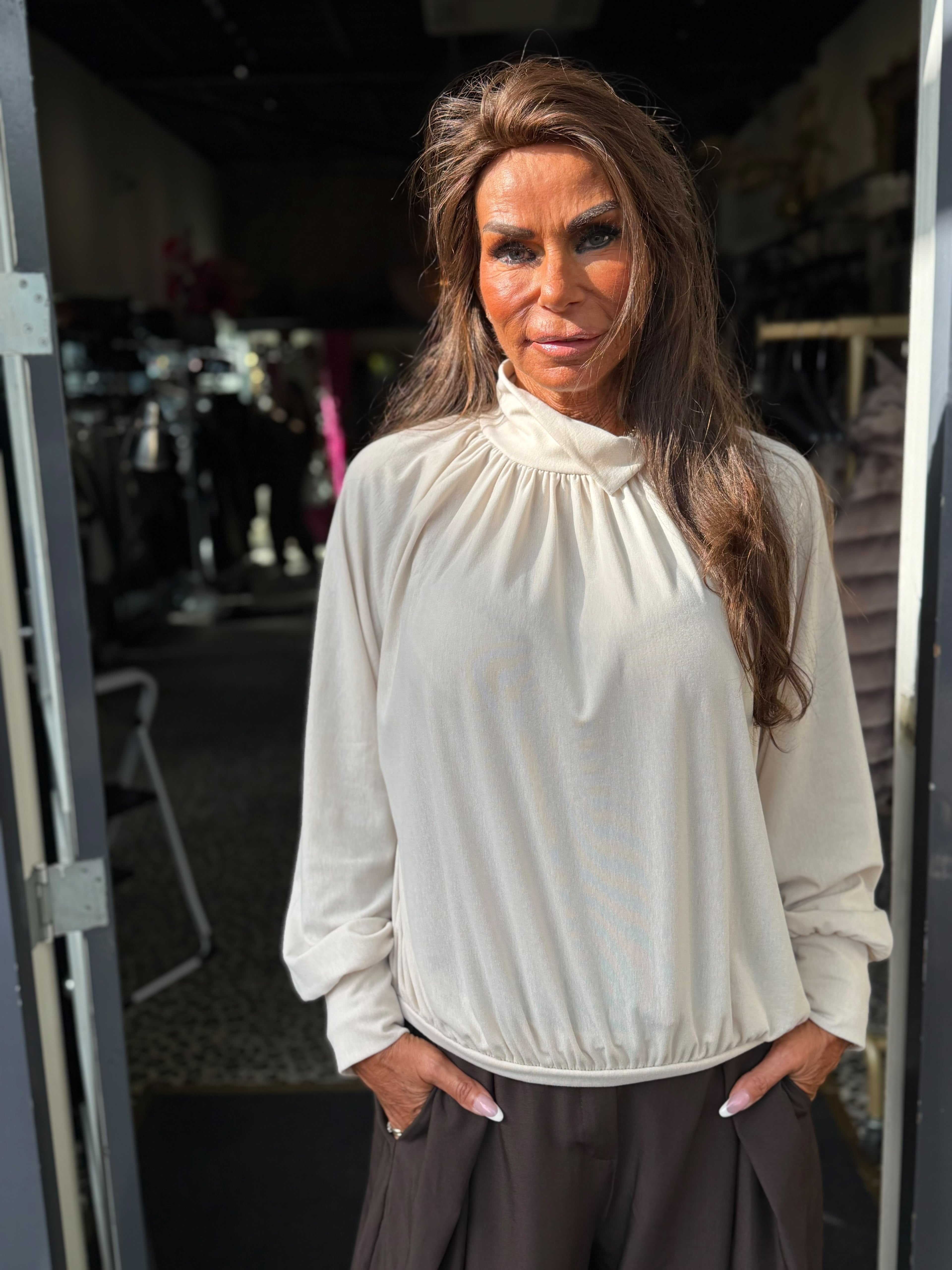 Top "Big Flappie" beige