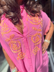 Jurk Gold&Silver Roze/oranje