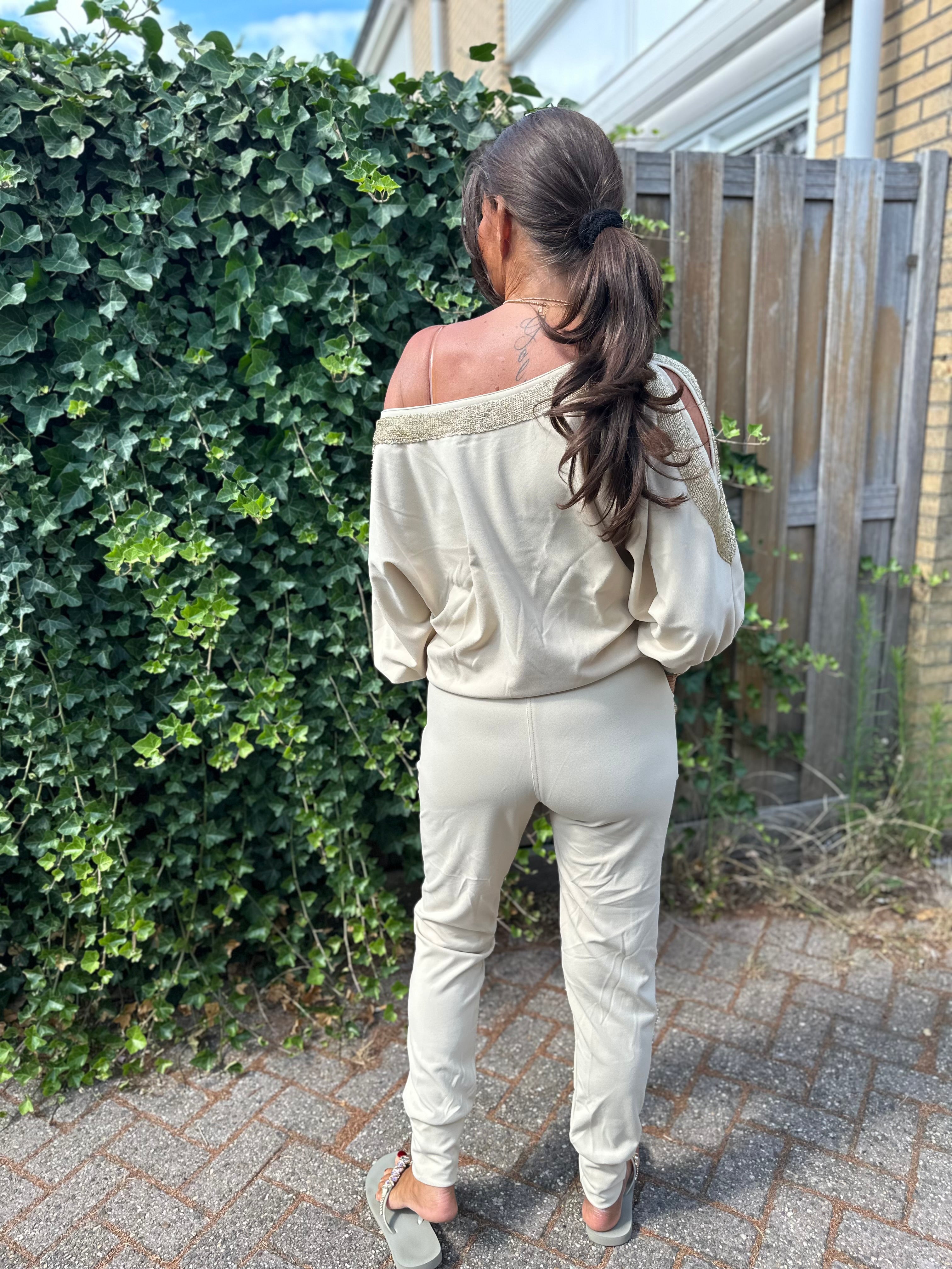 Tweedelig pak "Golden edge" beige