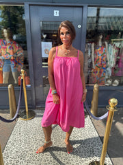 Kort Viscose jurkje "Tess" fuchsia