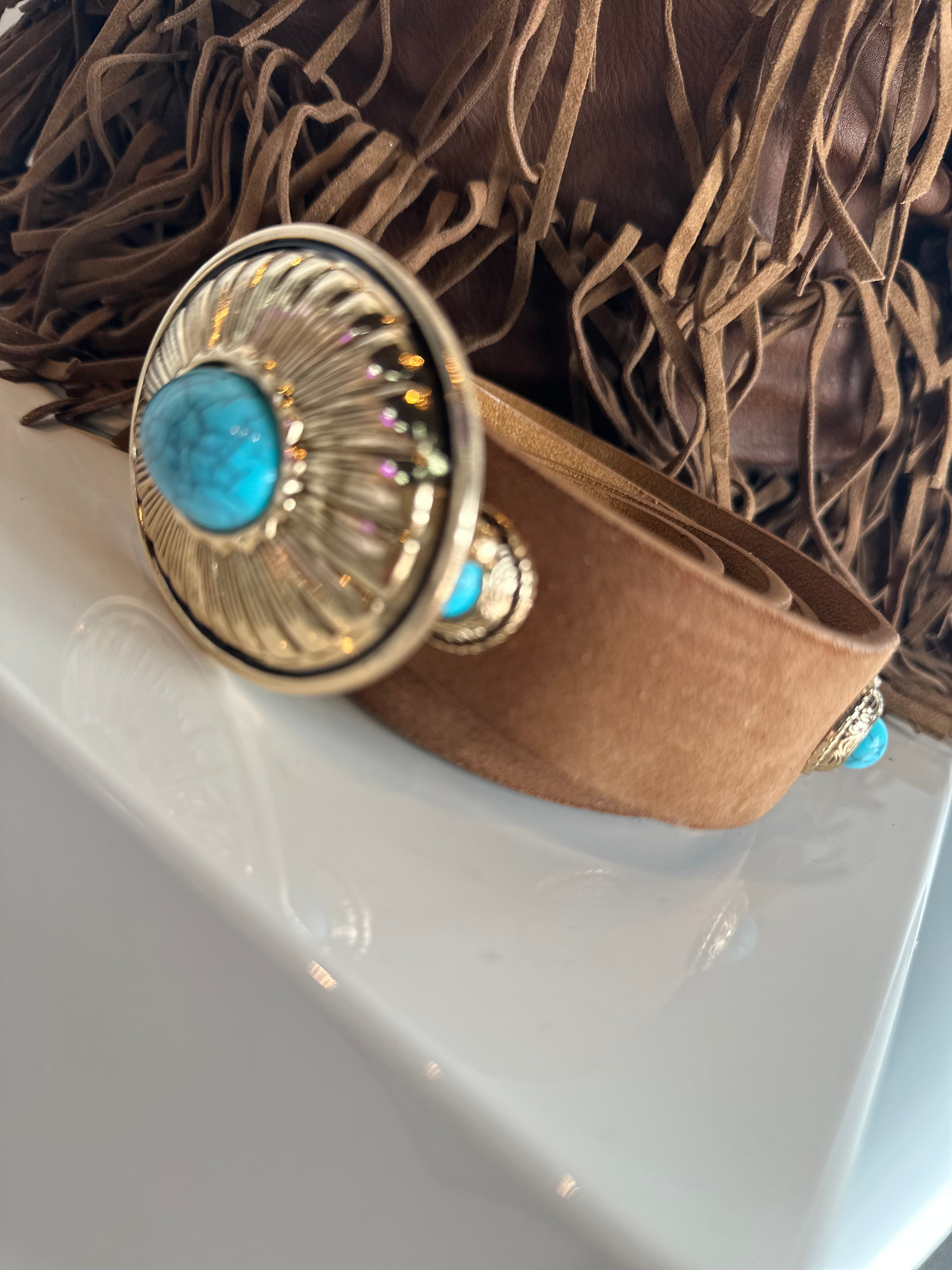 Riem Indiana turquoise camel