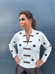 Vest "polkadot An" ecru bruin