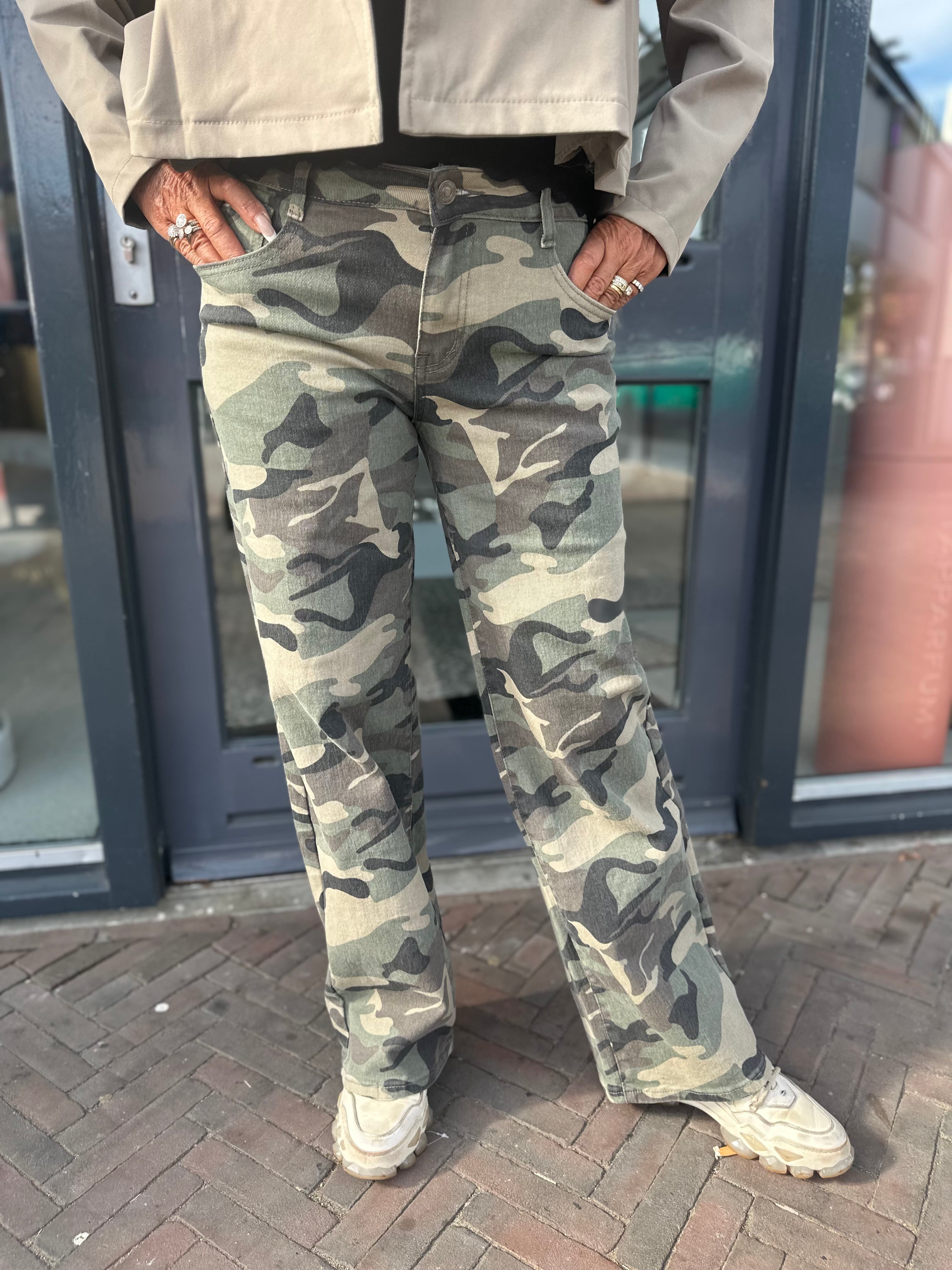 Jeans camouflage straight leg