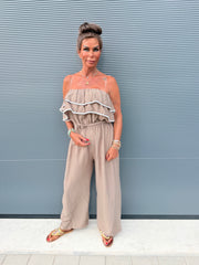 Strapless Jumpsuit "Venezuela" taupe