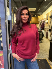 Col top "Joan" Bordeaux