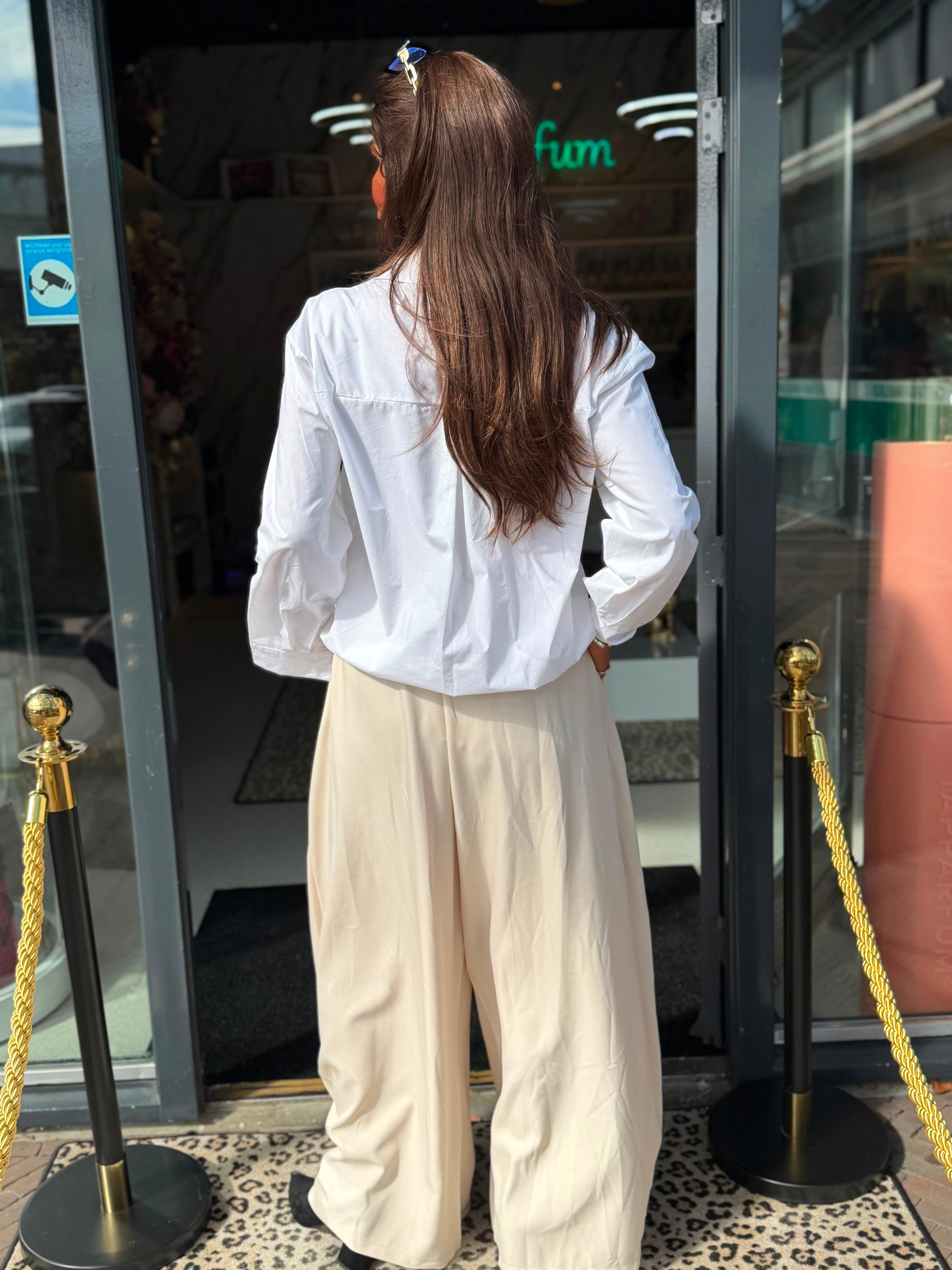 Wijde broek "Mies" beige