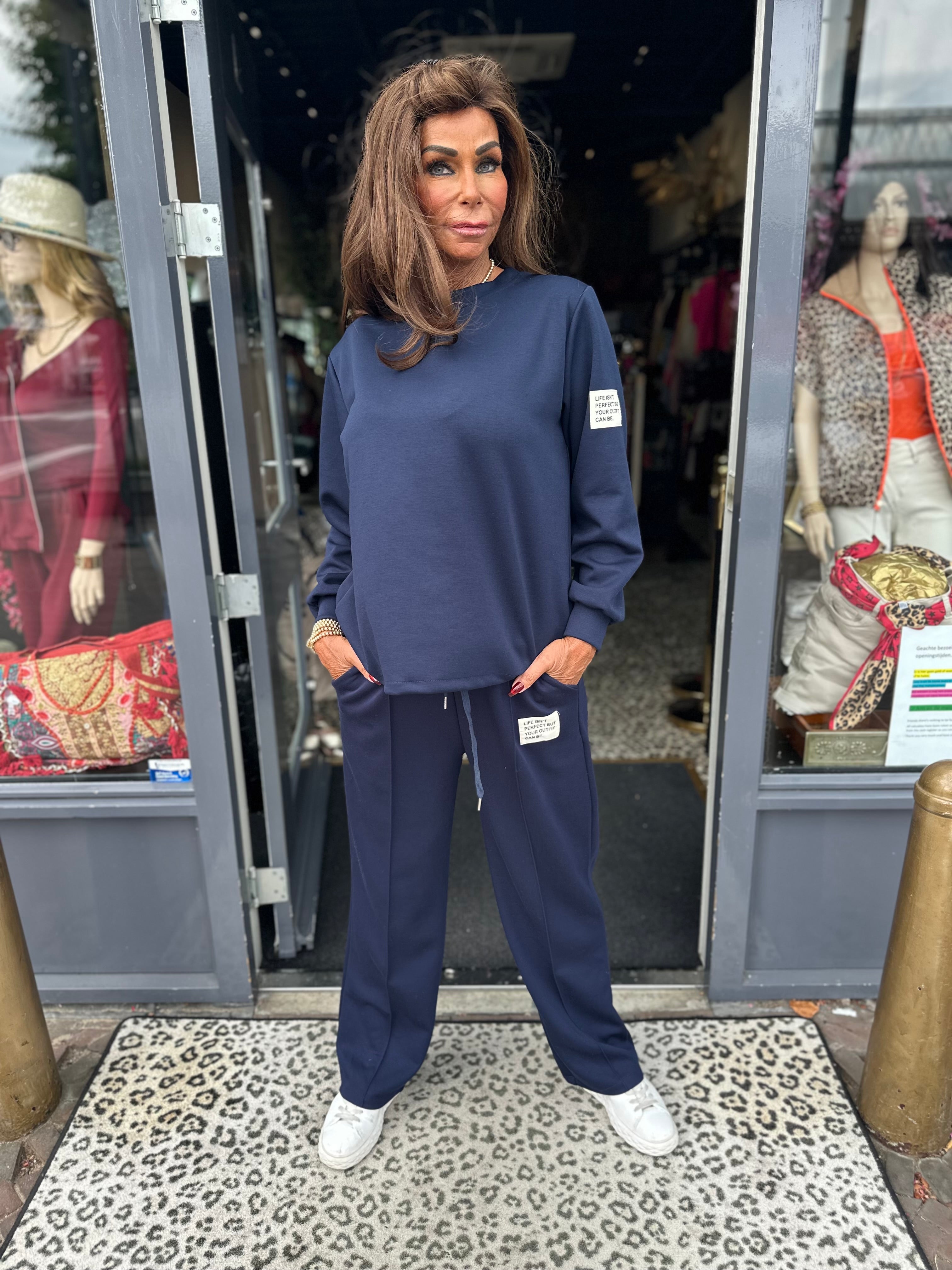 Life isn't perfect set lange mouw "Navy"