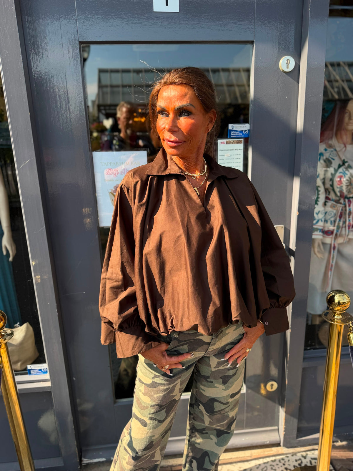 Blouse "Kansas" Donkerbruin