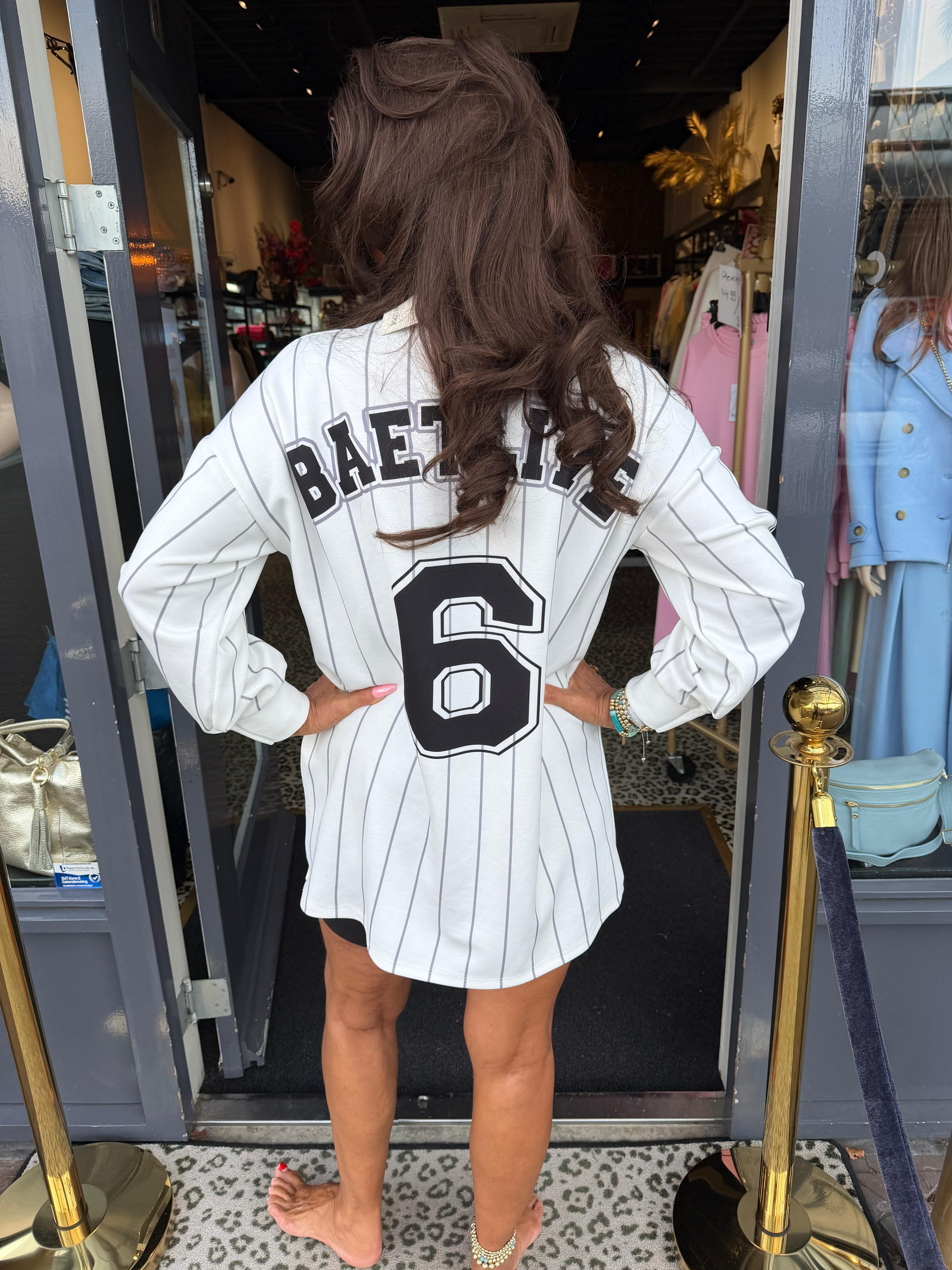 Baseball jersey "Focus" wit/zwart