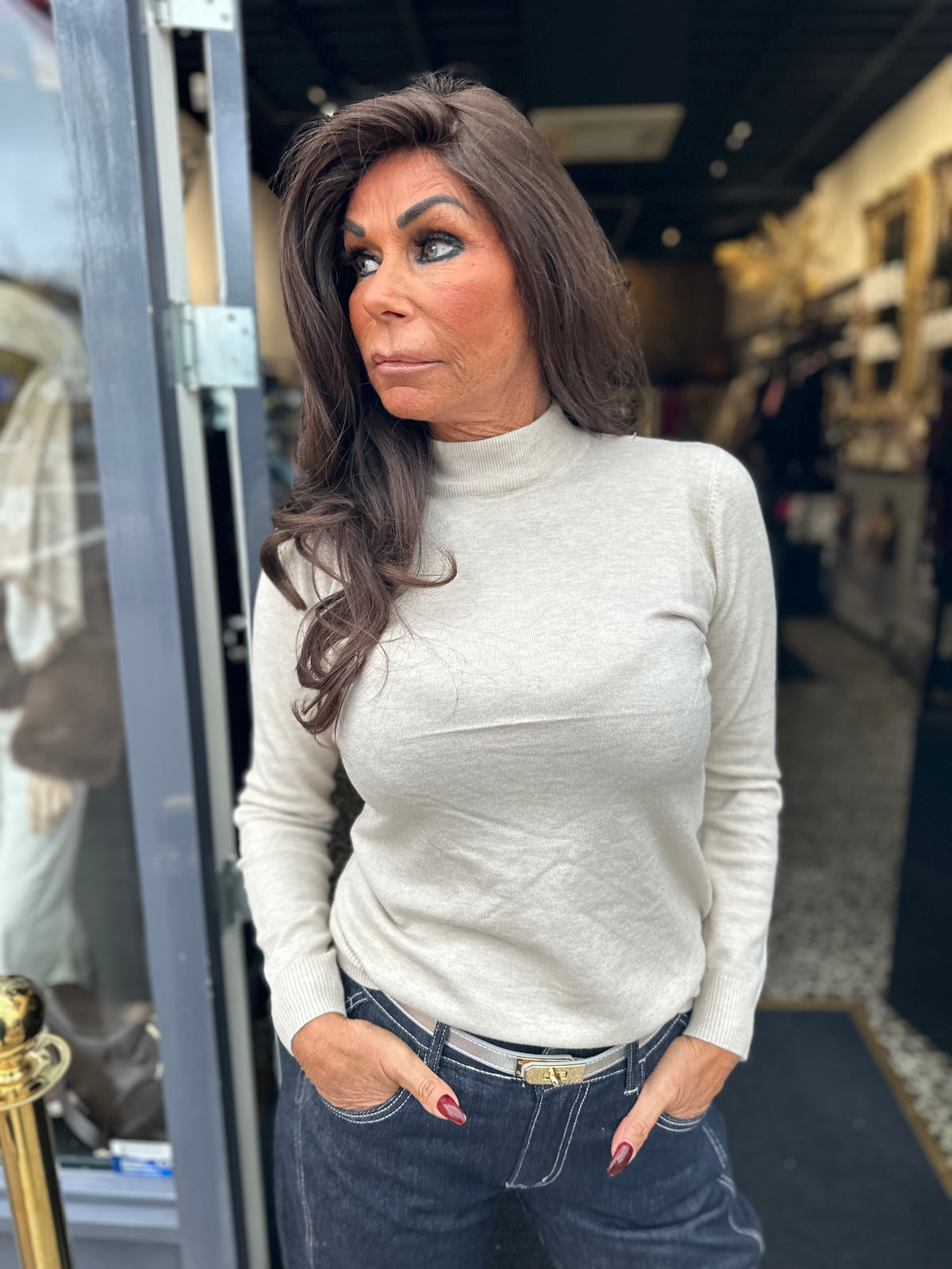 Turtle top "Rosalie" beige