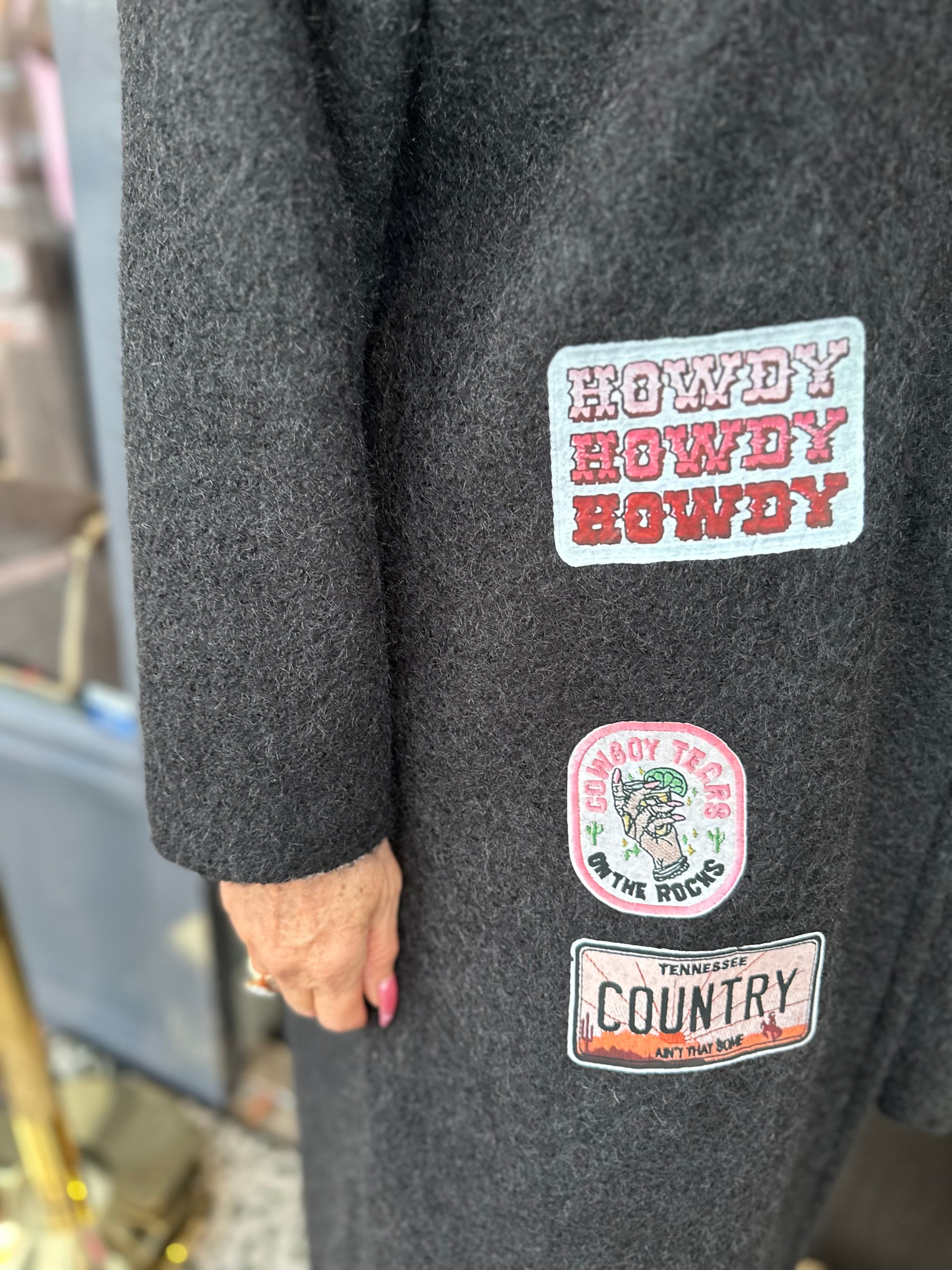 Jas met sjaal “Howdy” zwart