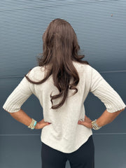 top met col "raglang mouw" beige