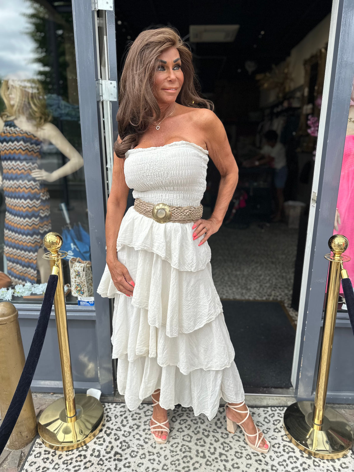 Strapless jurk "Ginger" Offwhite