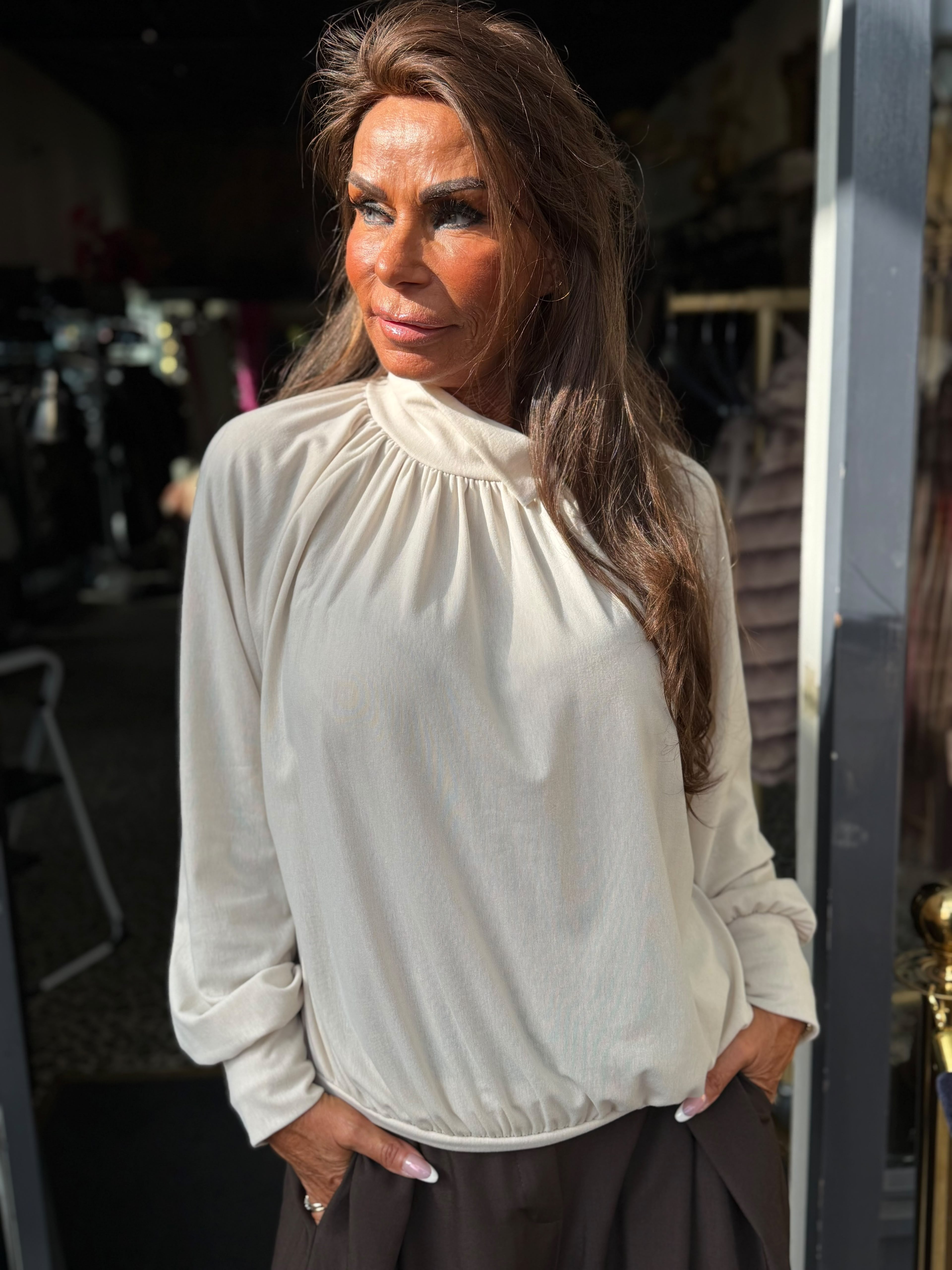 Top "Big Flappie" beige