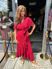 Wikkel jurk “Verona" Rood