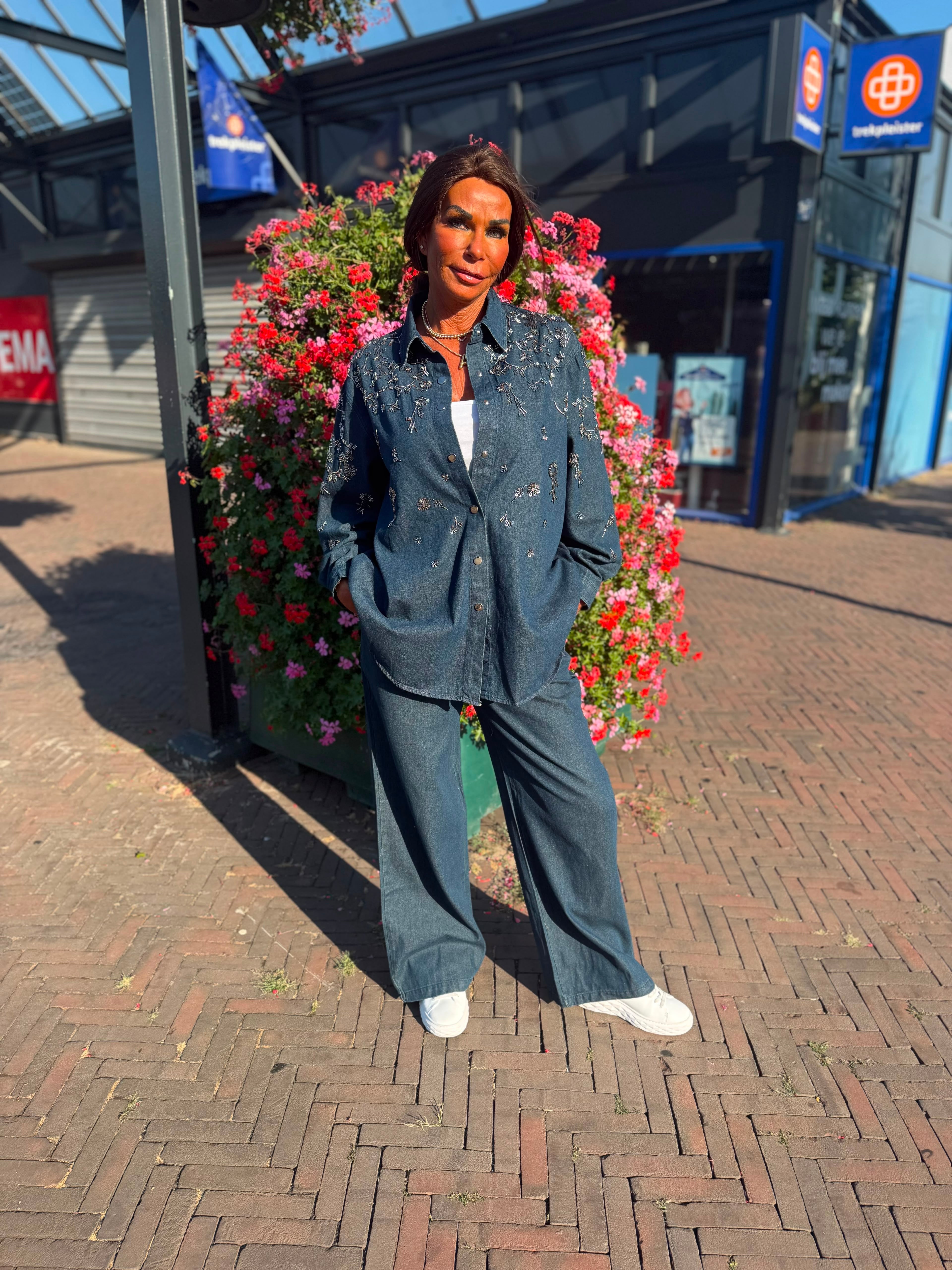 2 delig spijkerset "Glammy” jeansblauw
