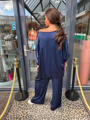 2 delig set zijde "Fits" Navy