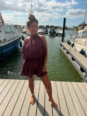 Playsuit kort "halter" bordeaux