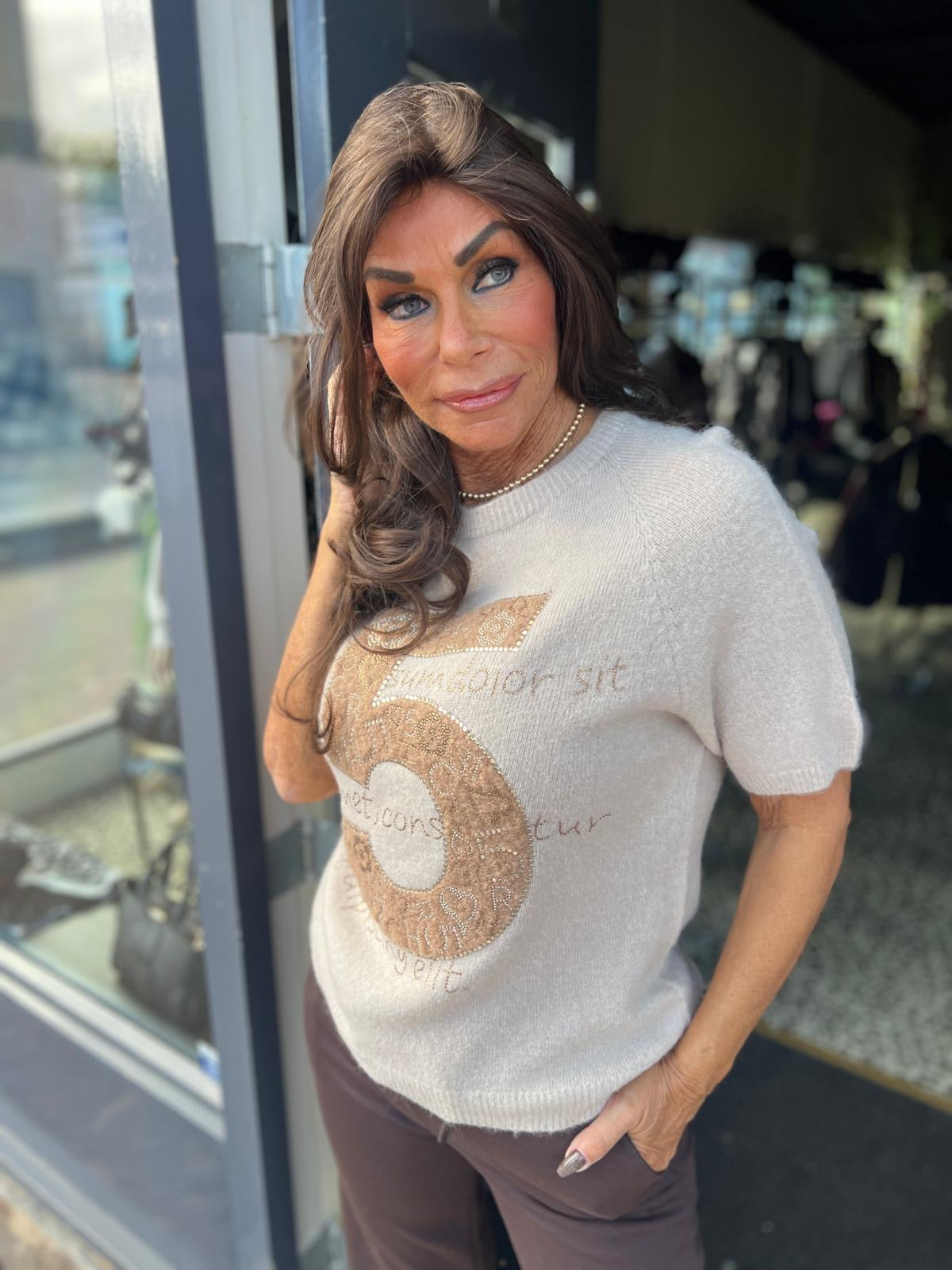 Top "Number five" Beige