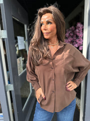 Blouse "Joulie" donkerbruin