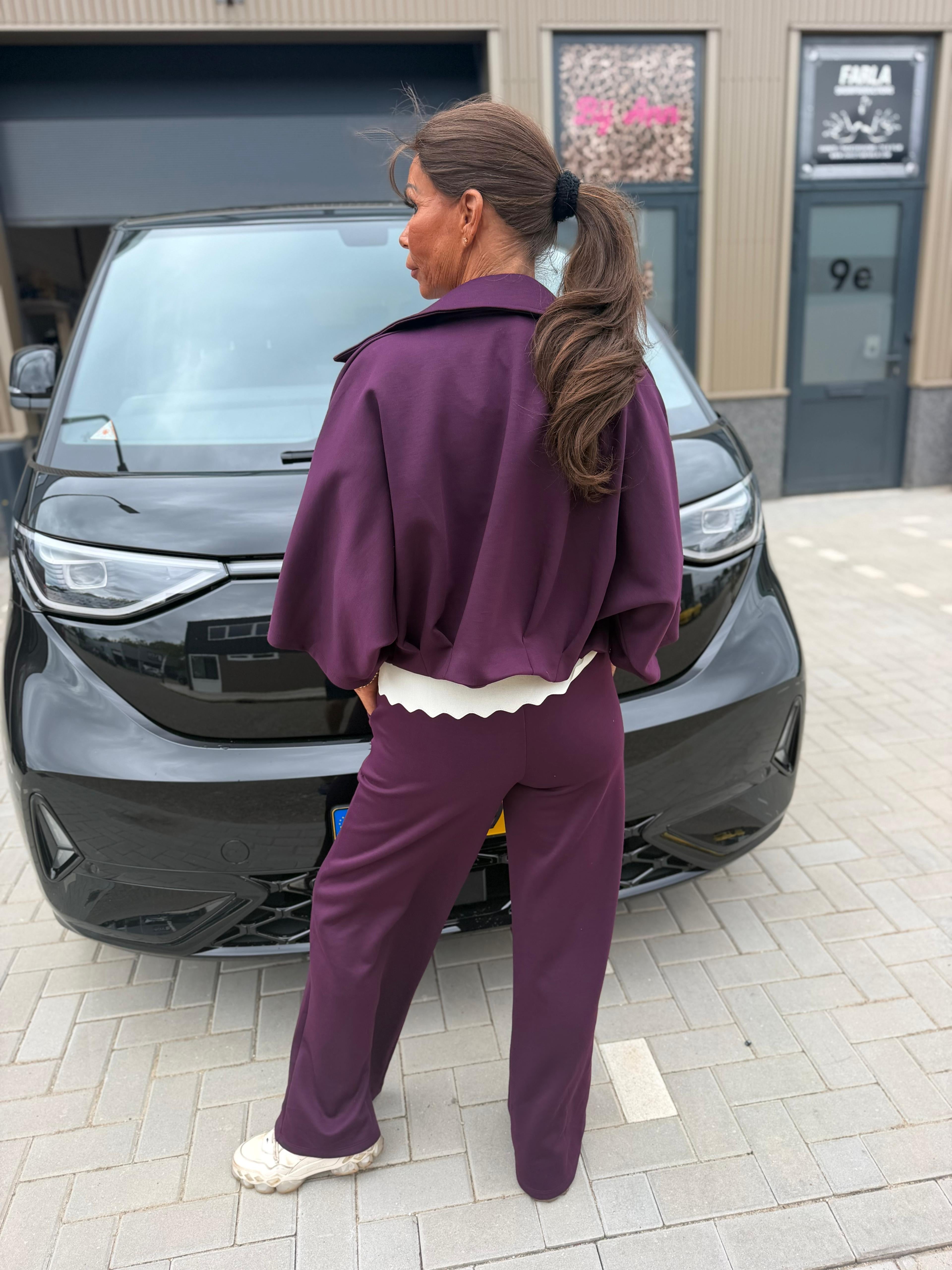 2 delig joggingpak "Dayen" Aubergine