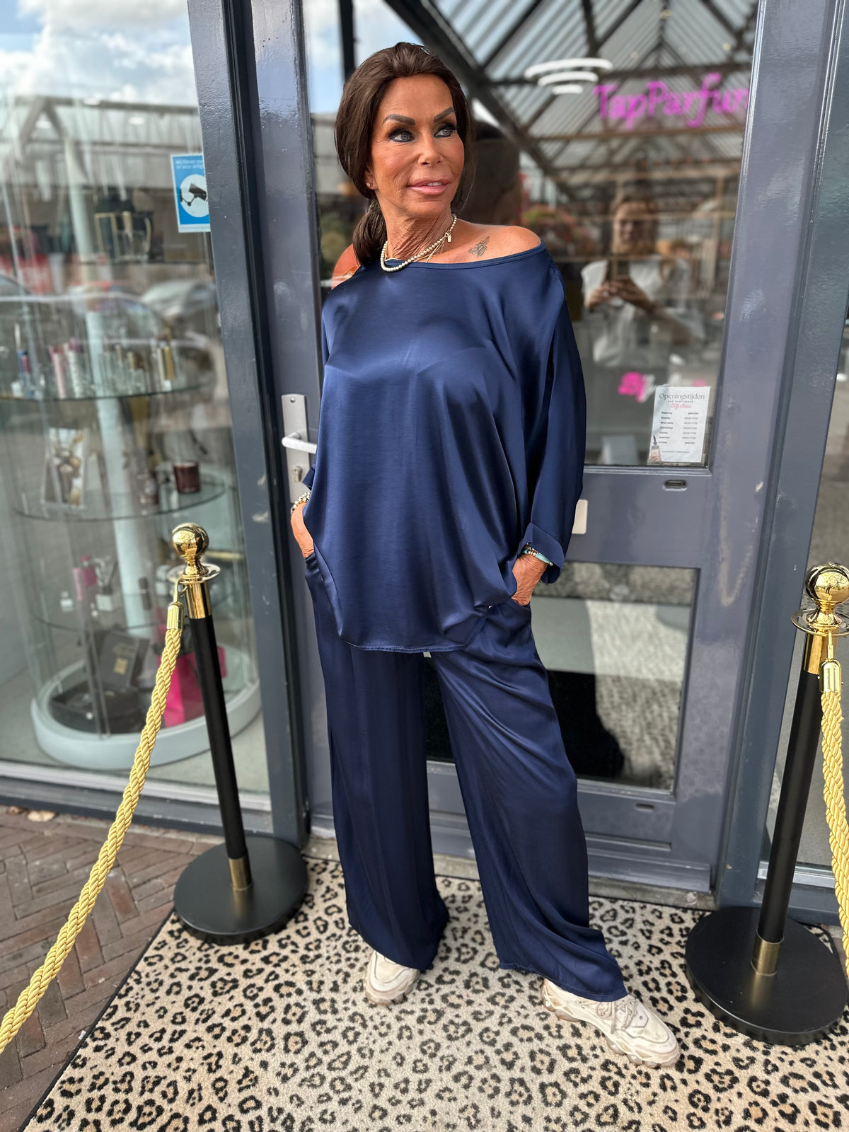 2 delig set zijde "Fits" Navy