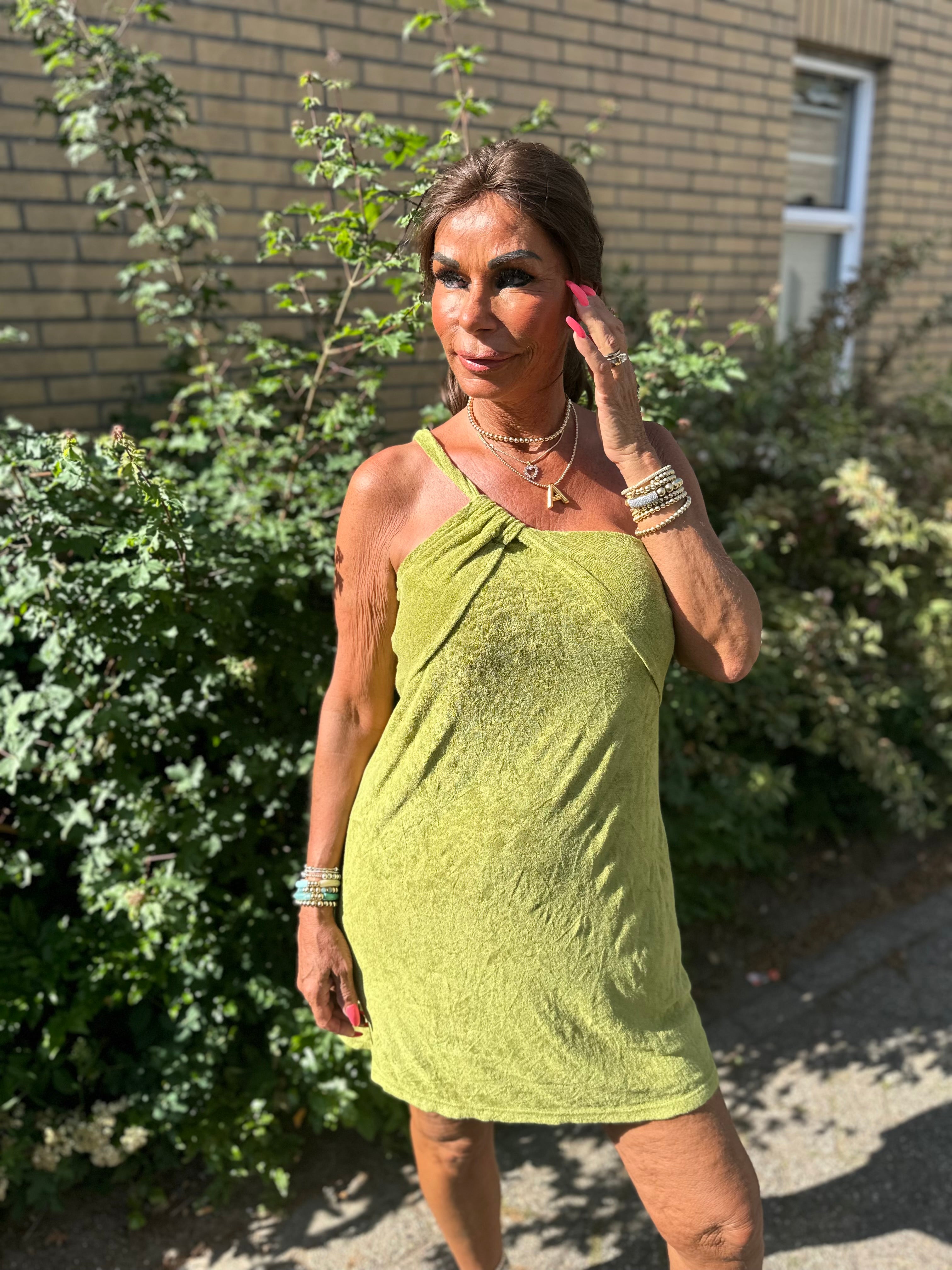 Badstof dress  Jane” Olijfgroen