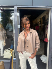 Vegan Leather Jasje "Rizzo" Taupe
